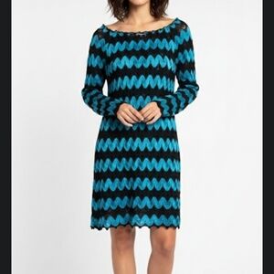 Black and Blue Zigzag  Dress size medium